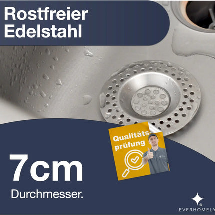 2er Universal Premium Abflusssieb - Haarsieb & Haarfänger für Dusche, Badewanne, Küche
