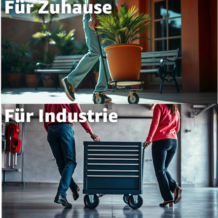 4er Transportrollen mit Bremse - Schwerlastrollen 75 mm - Lenkrollen bis zu 400 kg belastbar - TK Gruppe® Offizieller Onlineshop