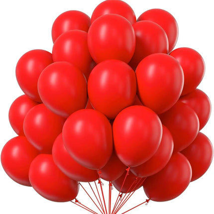 50x Luftballons rot Ø 35 cm - Helium geeignet - Kein Plastik -