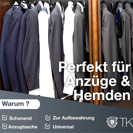 Kleidersack Set - Kleidersäcke & Kleiderhüllen - Reise Kit für Anzug & Hemd - Clothes bag schwarz