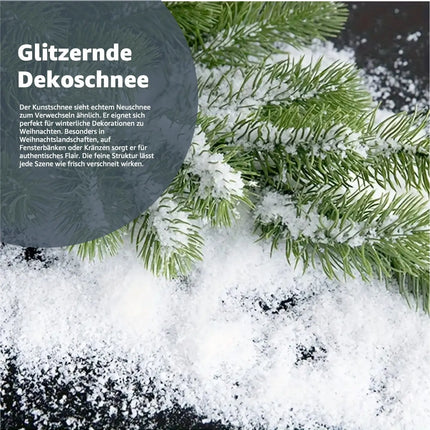 Kunstschnee Dekoschnee täuschend echt & weich - ca. 1000 ml fluffiger Schnee - glitzernder Streuschnee