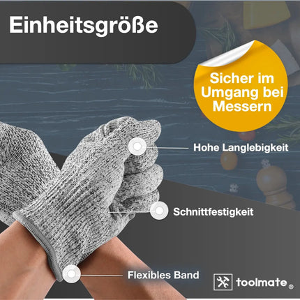 Schnittschutzhandschuhe EN 388 - Unisex Größe 10 - Schnittfeste Handschuhe & Küchenhandschuhe