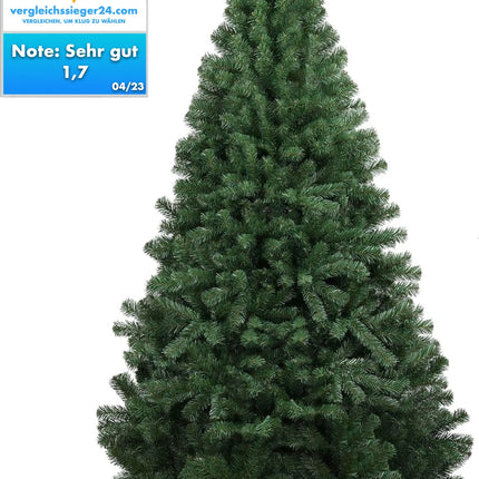 Weihnachtsbaum grün künstlich 180 cm - täuschend echt & naturgetreuer Premium Tannenbaum - Nordmanntanne - mit Ständer