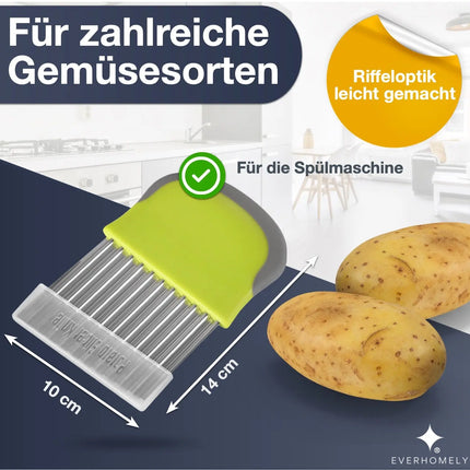 Wellenschneider - Gemüseschneider für Kartoffeln, Pommes - aus Edelstahl - Wellenschnittmesser