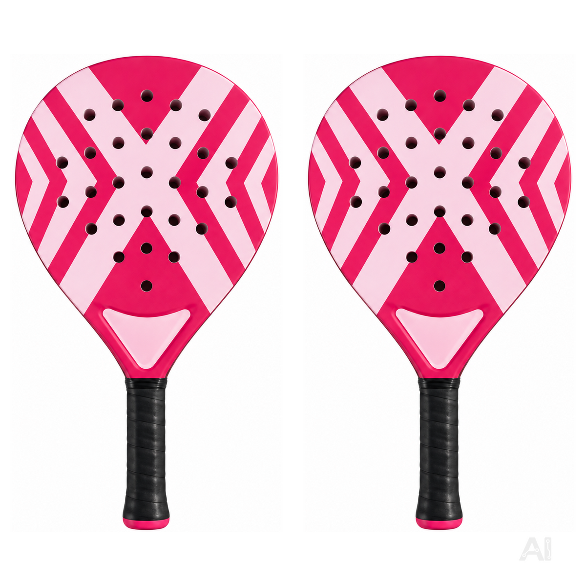 2er Padel Racket Set Erwachsene – Padelschläger mit Meshtasche für Anfänger & Fortgeschrittene, Training & Freizeit (2er Set Pink)