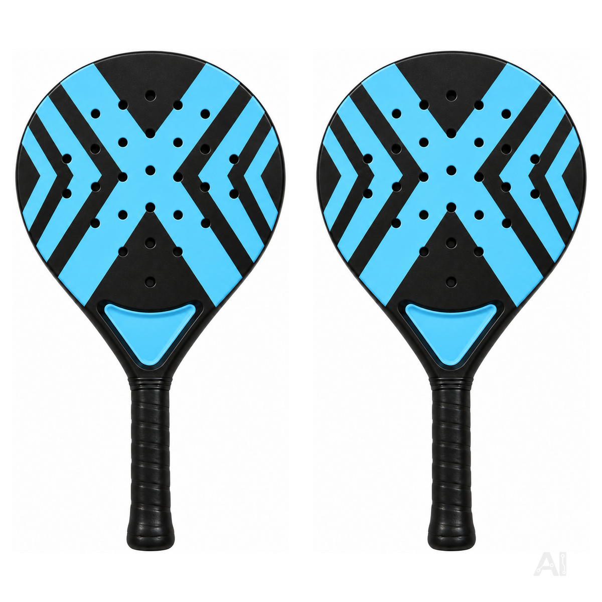 2er Padel Racket Set Erwachsene – Padelschläger mit Meshtasche für Anfänger & Fortgeschrittene, Training & Freizeit (2er Set Blau)