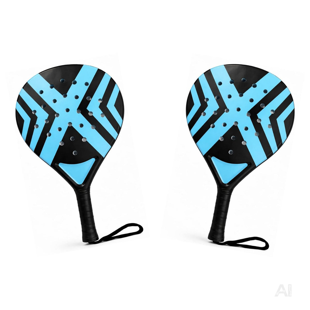 2er Padel Set für Erwachsene – Padelschläger mit Meshtasche, Padel Rackets für Anfänger & Fortgeschrittene, Freizeit & Training (Blau)