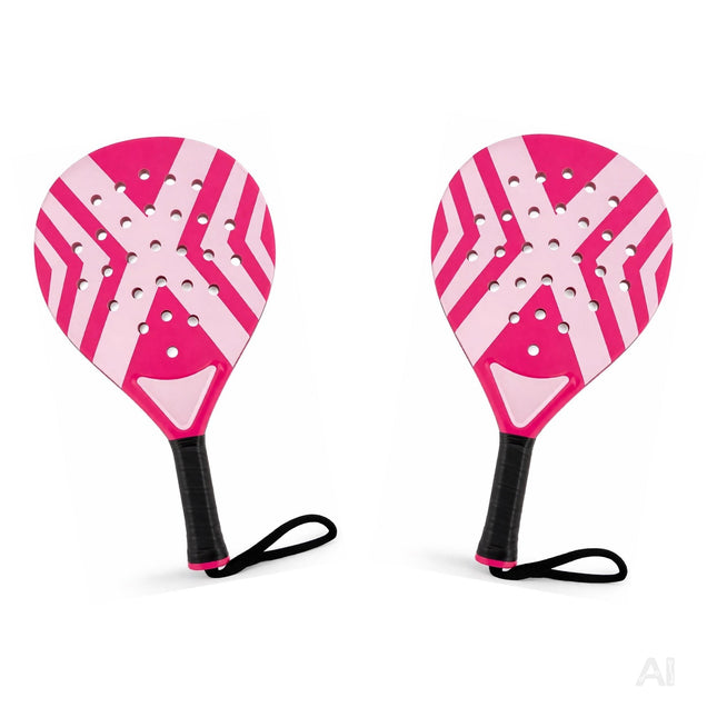 2er Padelschläger Set für Erwachsene – Padel Rackets mit Tragetasche für Anfänger & Fortgeschrittene, Sport und Training (2er Set Pink)
