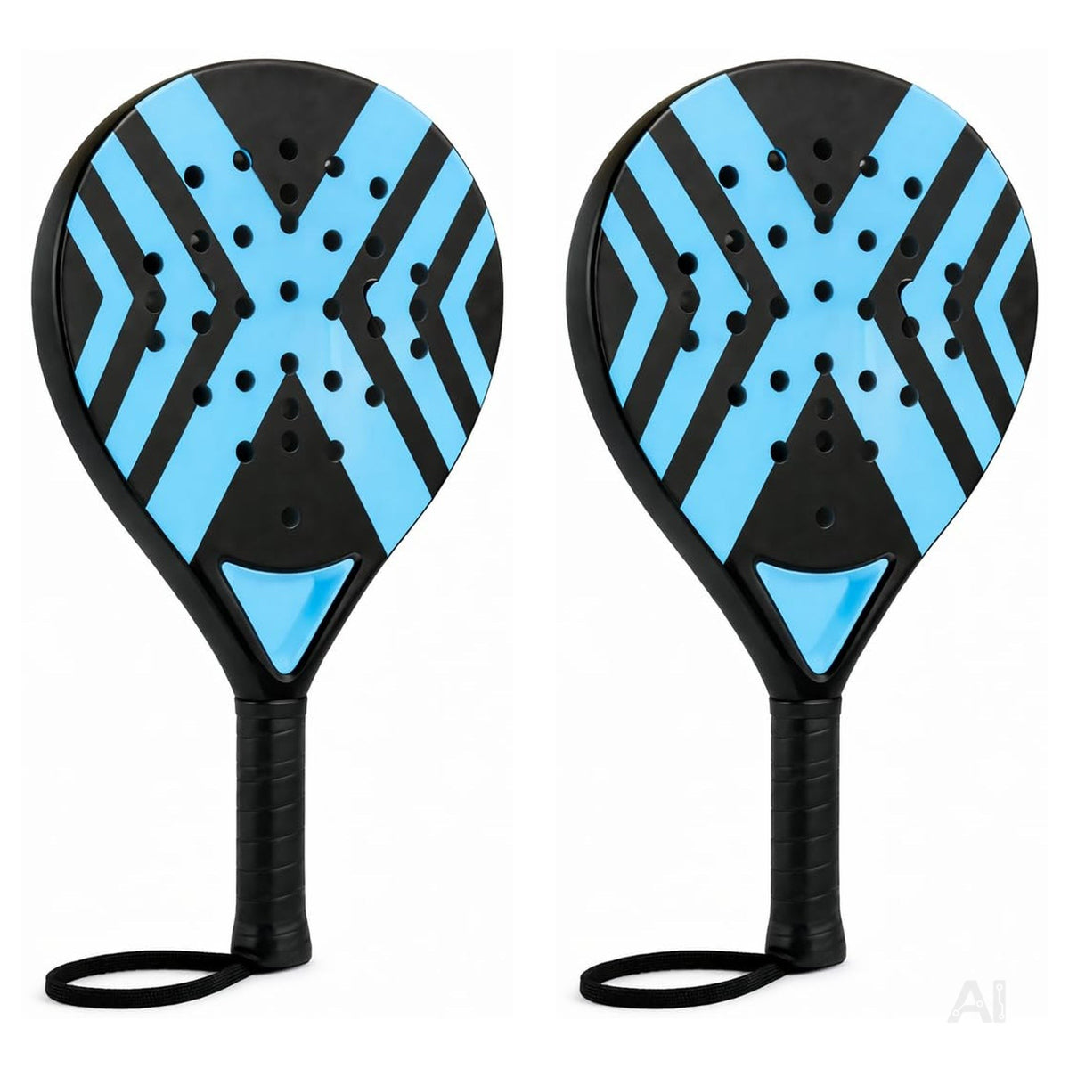 2er Padelschläger Erwachsene – Padel Set mit Meshtasche für Einsteiger & Fortgeschrittene, Padel Rackets für Training & Match (2er Set Blau)
