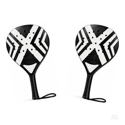 2er Padel Set für Erwachsene – Padelschläger mit Meshtasche, Padel Rackets für Anfänger & Fortgeschrittene, Freizeit & Training (Weiß)