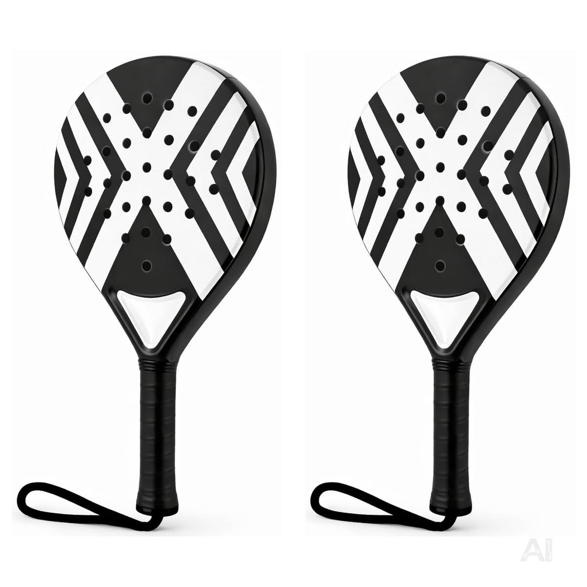 2er Padelschläger Erwachsene – Padel Set mit Meshtasche für Einsteiger & Fortgeschrittene, Padel Rackets für Training & Match (2er Set Weiß)