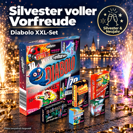 XXL-Set Diabolo - 70 Teile Jugendfeier Tischartikel für Partys & Feuerwerk Silvester Kat. F1