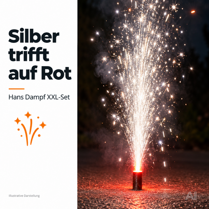 Hans Dampf XXL Party-Set – 2027 Silvester & Neujahr | Sicheres Spiel- und Lichteffekt-Set (Hans Dampf)