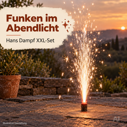 FLAME X BURN Hans Dampf XXL Set – 8-teiliges Jugendspaß und Tischartikel Kat. F1