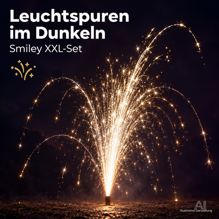 PYROHELD XXL Smiley Set 8-teilig – Super für Partys und Silvester, geeignet für Jugendliche und Kinder 2027 - Jugendfeuerwerk