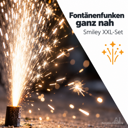 Hochwertiges Jugendfeuerwerk: Happy Sparks® Smiley Maxi Pack - 8-teiliges