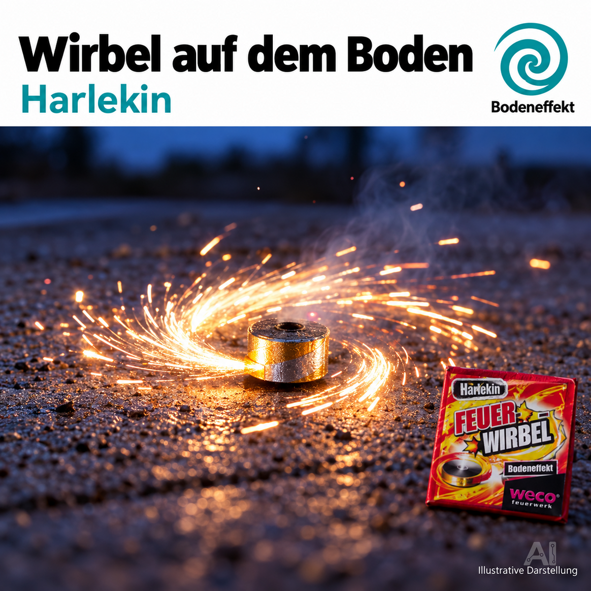 Silvester-Feuerwerk Set für Neujahrsfeiern – inkl. Wunderkerzen, Knallerbsen und Partyartikeln - Set mit 150 Teilen (Harlekin)