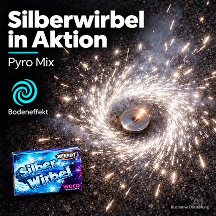 Neujahrs-Feuerwerk 2027 – vielseitiges Partyset mit Feuerwerksartikeln für stimmungsvolle Silvesterfeiern - Set mit 90 Teilen (Pyro Mix)
