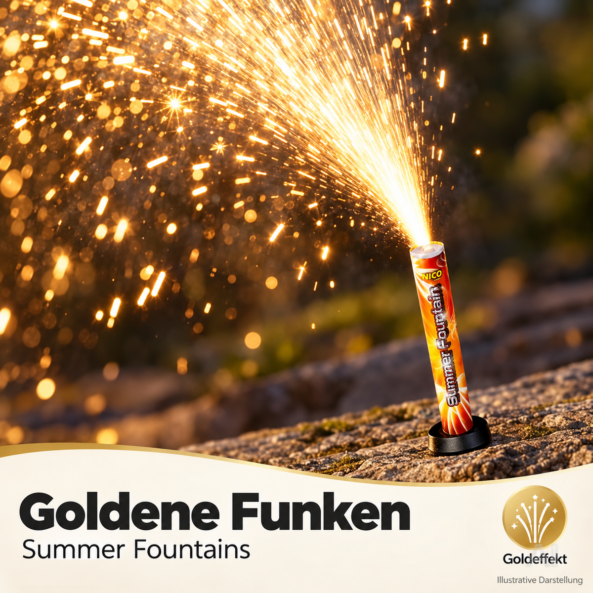 FLAME X BURN Summer Fountains 5er-Pack – Unterhaltung & Tischdeko Kat. F1