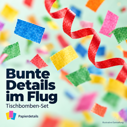 4er Tischbomben Party Set Partypopper für Silvester & Partys, Jugendfeuerwerk Kat. F1 für Kinder & Jugendliche 2027 - Jugendfeuerwerk