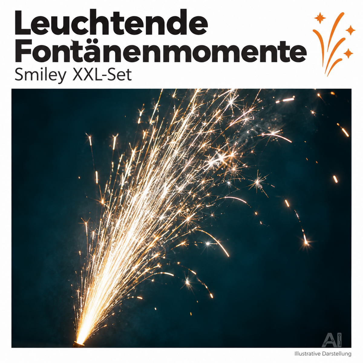 Hochwertiges Jugendfeuerwerk: Happy Sparks® Smiley Maxi Pack - 8-teiliges