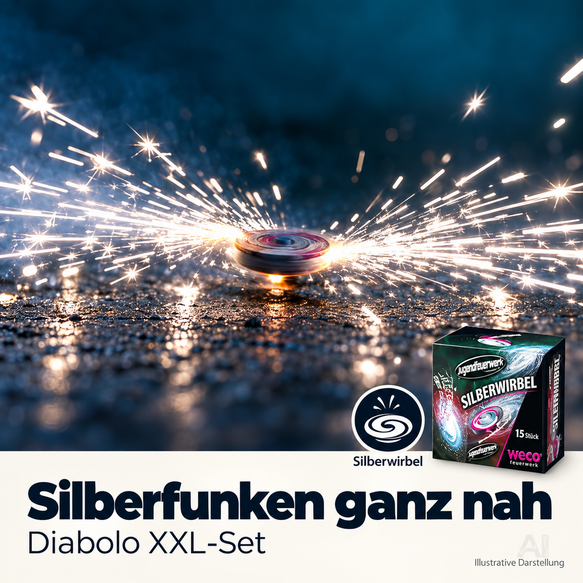 XXL-Set Diabolo - 70 Teile Jugendfeier Tischartikel für Partys & Feuerwerk Silvester Kat. F1