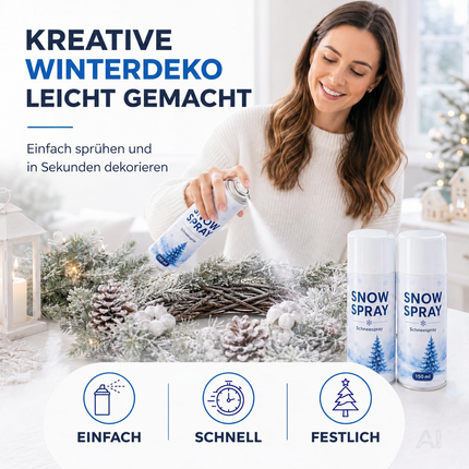 Schneespray 150 ml – beschneiter Winterkranz als Dekorationsbeispiel