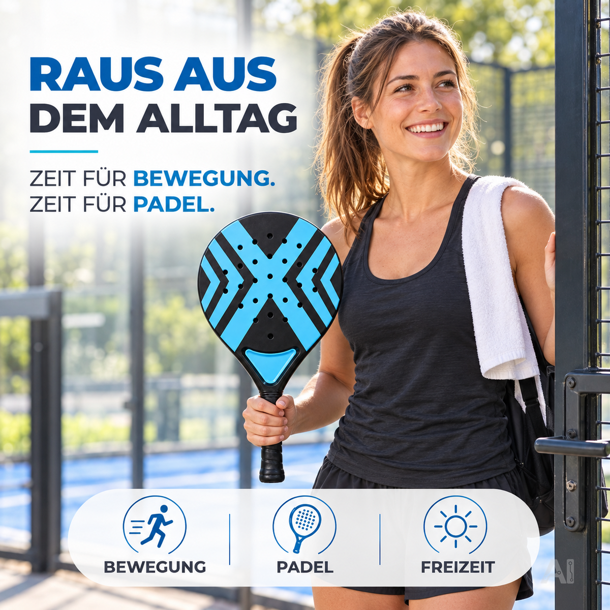 2er Padelschläger Set für Erwachsene – Padel Rackets mit Meshtasche für Anfänger & Fortgeschrittene, Training und Freizeit (2er Set Blau & Schwarz/Weiß)