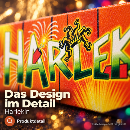 Neujahrs-Partyset mit Feuerwerks-Highlights – ideal für Silvester, Festlichkeiten und stimmungsvolle Feiern - Set mit 150 Teilen (Harlekin)