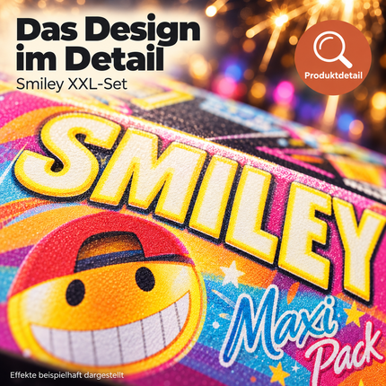 8 Teile XXL Smiley - Ideal für Kinder & Jugendliche – 2027 für Partys & Silvester - Jugendfeuerwerk