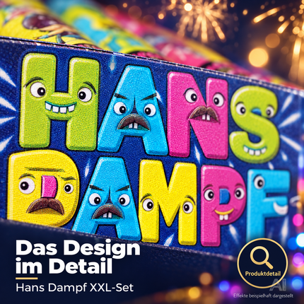 PYROHELD XXL Jugendspaß Set Hans Dampf - 8 Teilig Tischspaß für Partys & Silvester