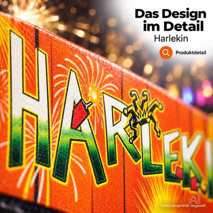 Silvester-Feuerwerk Set für Neujahrsfeiern – inkl. Wunderkerzen, Knallerbsen und Partyartikeln - Set mit 150 Teilen (Harlekin)