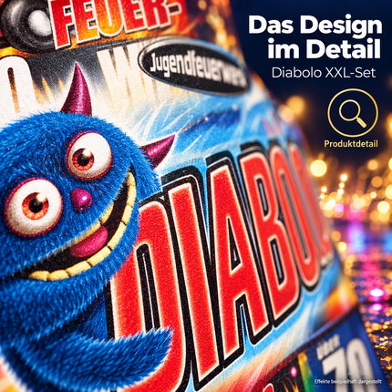 XXL-Set Diabolo - 70 Teile Jugendfeier Tischartikel für Partys & Feuerwerk Silvester Kat. F1