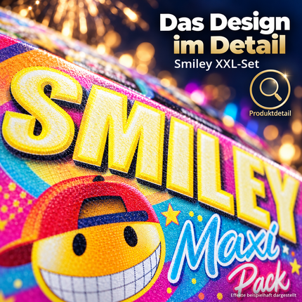 PYROHELD XXL Smiley Set 8-teilig – Super für Partys und Silvester, geeignet für Jugendliche und Kinder 2027 - Jugendfeuerwerk