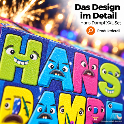 Hans Dampf XXL Party-Set – 2027 Silvester & Neujahr | Sicheres Spiel- und Lichteffekt-Set (Hans Dampf)