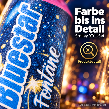 PYROHELD XXL Smiley Set 8-teilig – Super für Partys und Silvester, geeignet für Jugendliche und Kinder 2027 - Jugendfeuerwerk