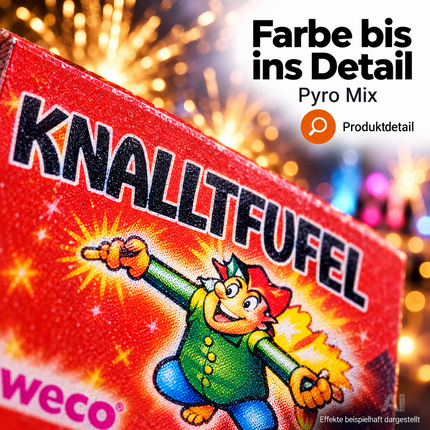 Silvester- und Feuerwerk-Set 2027 – für unvergessliche Neujahrsfeiern mit Wunderkerzen, Knallerbsen - Set mit 90 Teilen (Pyro Mix)
