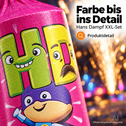 Hans Dampf XXL Party-Set – 2027 Silvester & Neujahr | Sicheres Spiel- und Lichteffekt-Set (Hans Dampf)