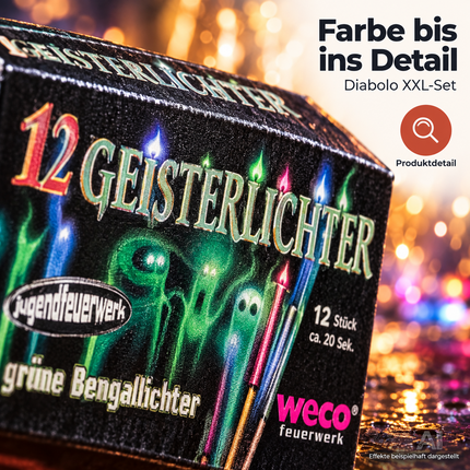 Diabolo XXL Set 70 Teile – Jugendspaß und Tischartikel Kat. F1 für Partys, Silvester und Jugendliche & Kinder 2027 - Jugendfeuerwerk