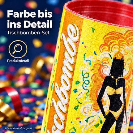 4er Party Tischbomben Partypopper Tischfeuerwerk für Partys & Feuerwerk Silvester