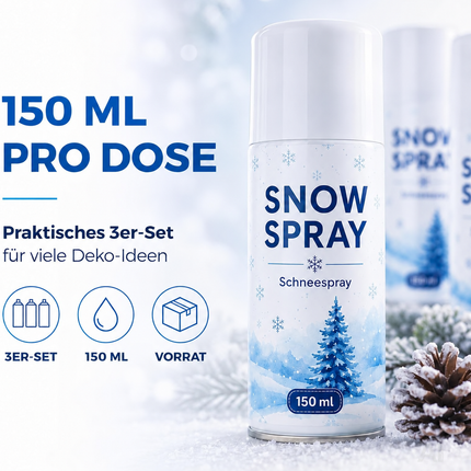 Schneespray 3er-Set – 150 ml pro Dose, insgesamt 450 ml