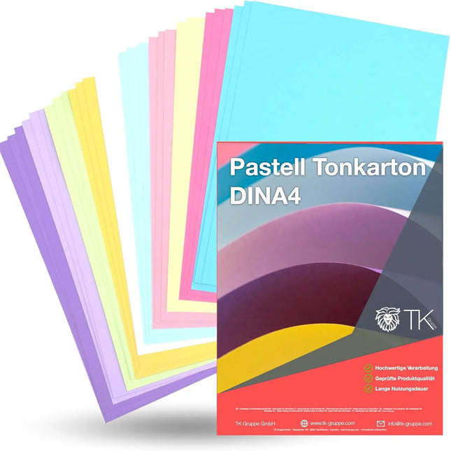 100 Blatt - Pastellpapier Tonkarton Buntpapier 230 g/m² - A4 Kopierpapier