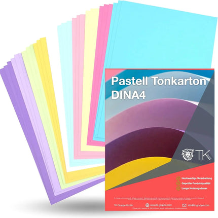 100 Blatt - Pastellpapier Tonkarton Buntpapier 250 g/m² - A4 Kopierpapier