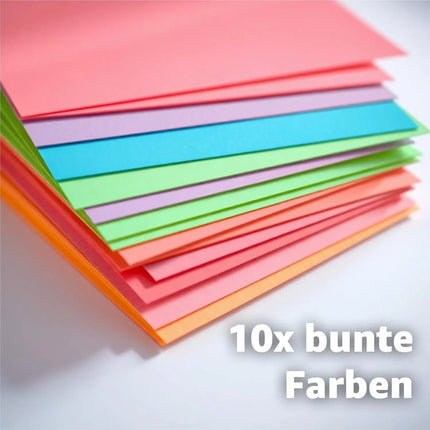 100 Blatt - Pastellpapier Tonkarton Buntpapier 250 g/m² - A4 Kopierpapier