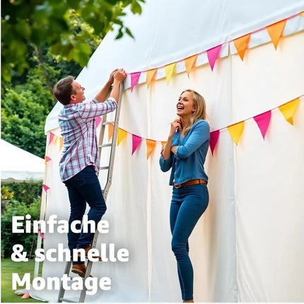 100 Meter Wimpelkette bunt - XXL Girlande aus Stoff in bunten Farben zu Deko für Party & Dekoration Indoor & Outdoor