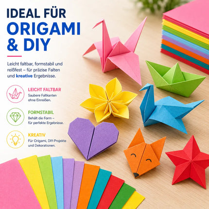 100x Buntes Papier - 140 gsm Bastelpapier Tonpapier Buntpapier 140 g/m²