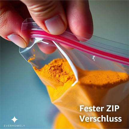 100x Druckverschlussbeutel Zip Set Baggys Baggies - reißfest & transparent Plastikbeutel Plastiktüten Polybag Zipper Ziplock Beutel klein & groß (6x8cm)