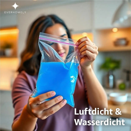 100x Druckverschlussbeutel Zip Set Baggys Baggies - reißfest & transparent Plastikbeutel Plastiktüten Polybag Zipper Ziplock Beutel klein & groß (8x12cm)