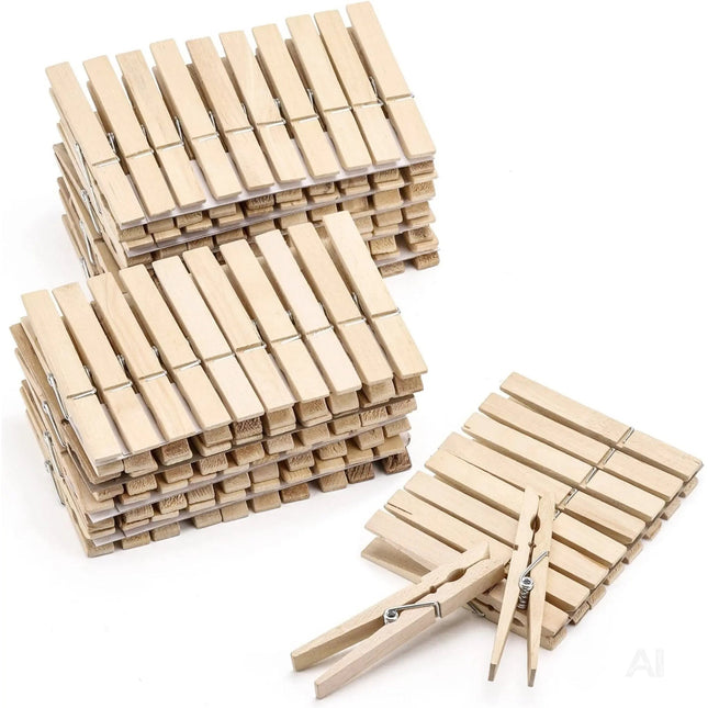 100x Holzklammern 25 mm Mini, Wäscheklammern - Kleine Klammern aus nachhaltigem Holz