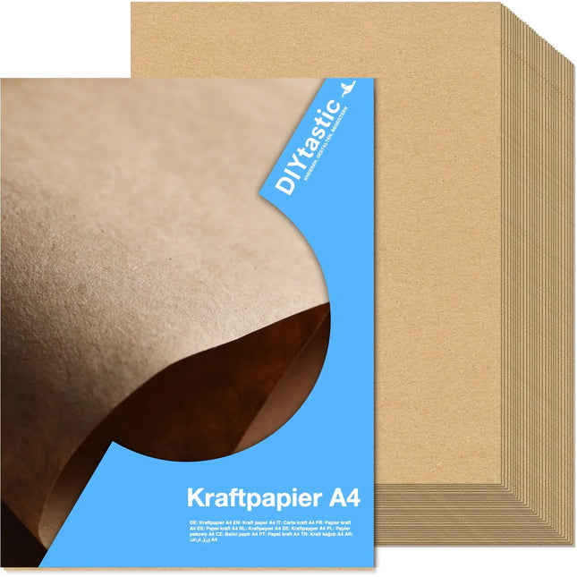 100x Kraftpapier braun 160 g/m² aus Nachhaltigen Naturpapier - zum Basteln & Drucker geeignet - Dickes Kartonpapier & Tonpapier